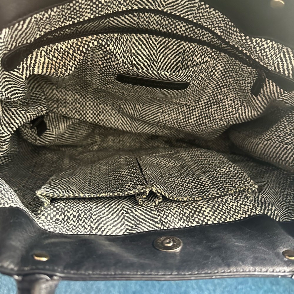 Men's Black and Brown Leather Bag - Picture 3 of 8